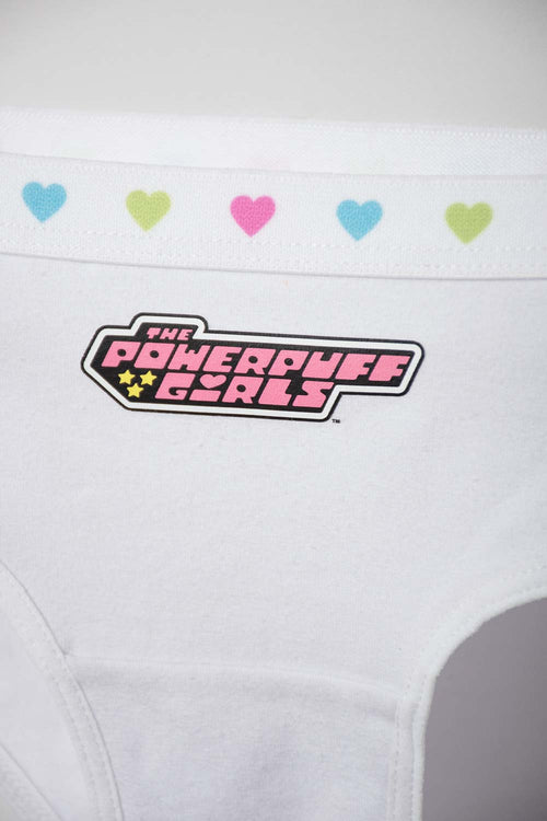 CONJUNTO DE TOP Y PANTY DE LAS CHICAS SUPERPODEROSAS BLANCO PARA NIÑA