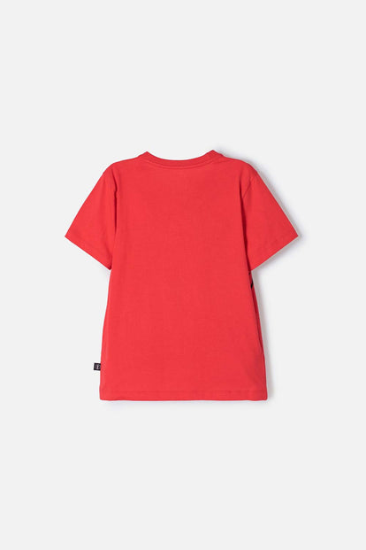 POLERA DE SPIDERMAN MANGA CORTA ROJO PARA NIÑO
