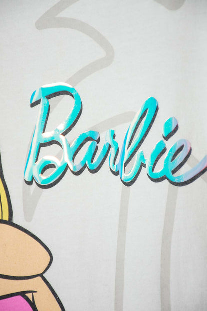 POLERA DE BARBIE MARFIL ESTAMPADA PARA NIÑA