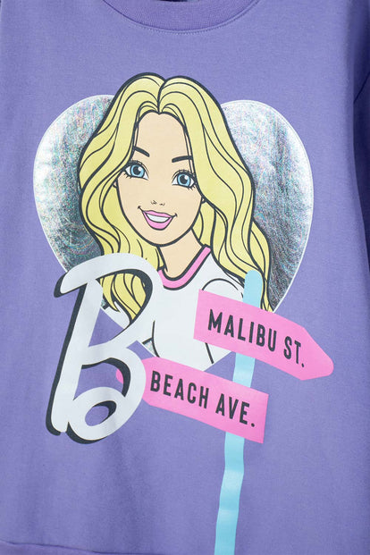 POLERON DE BARBIE LILA CERRADO PARA NIÑA