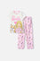 PIJAMA DE BARBIE ROSADA DE MANGA CORTA PARA NIÑA
