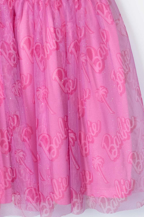 VESTIDO DE BARBIE ROSADO CON TUL PARA NIÑA
