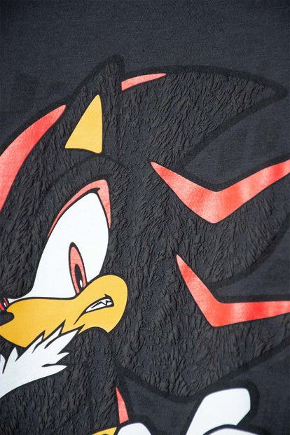 POLERA DE SONIC MANGA CORTA GRIS PARA NIÑO