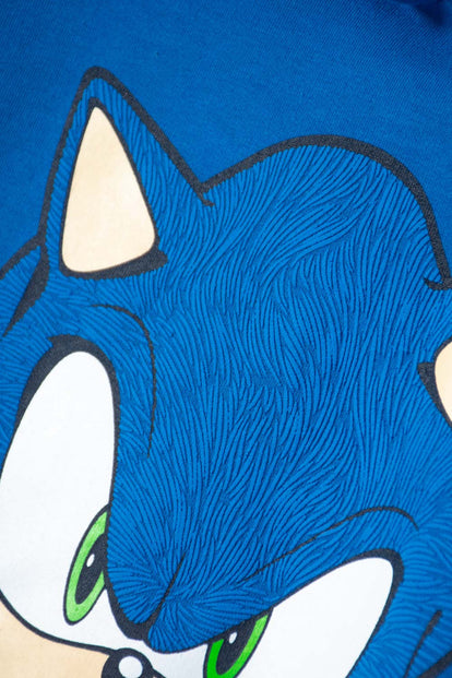 POLERON DE SONIC CON CAPUCHA AZUL PARA NIÑO