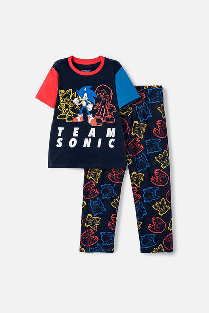 PIJAMA DE SONIC CON PANTALÓN LARGO MULTICOLOR PARA NIÑO