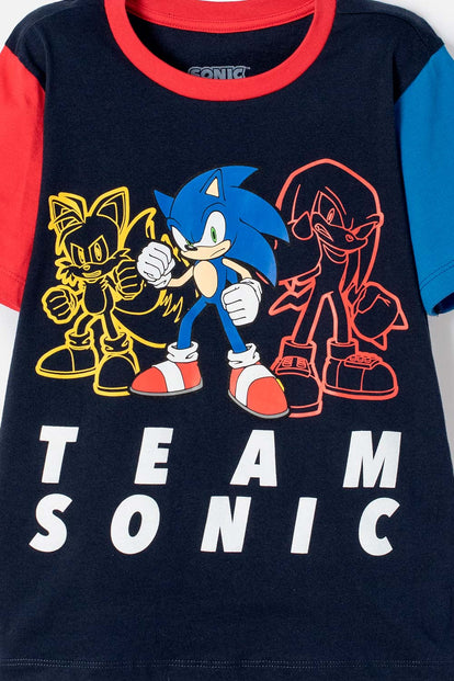 PIJAMA DE SONIC CON PANTALÓN LARGO MULTICOLOR PARA NIÑO