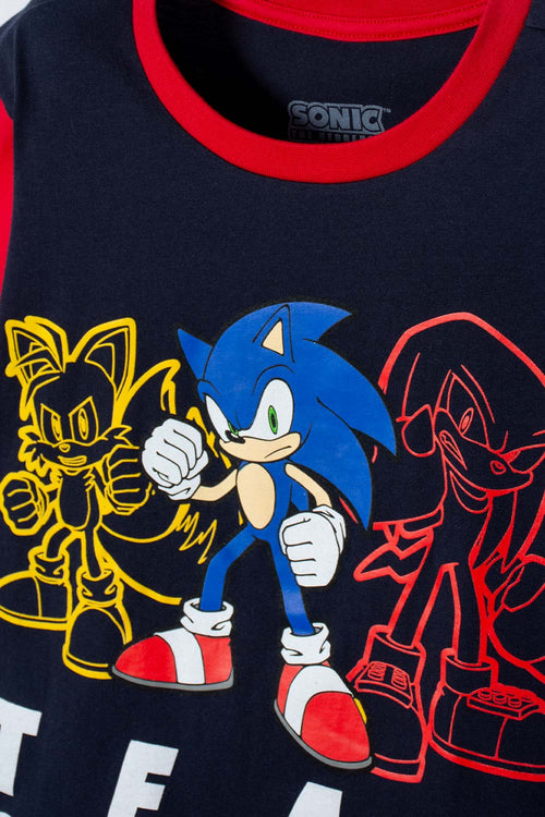 PIJAMA DE SONIC CON PANTALÓN LARGO MULTICOLOR PARA NIÑO