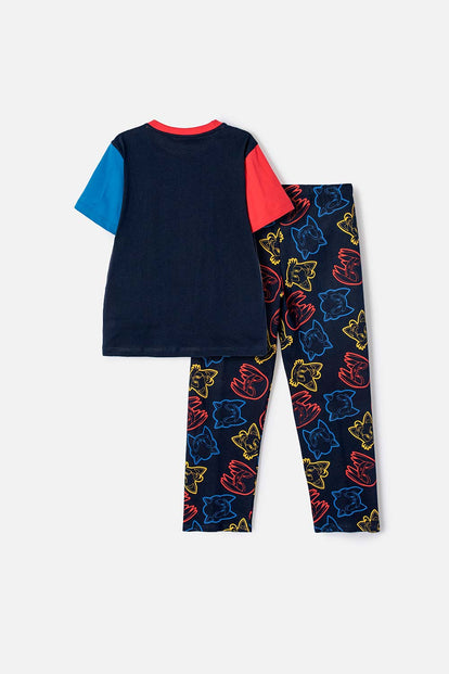 PIJAMA DE SONIC CON PANTALÓN LARGO MULTICOLOR PARA NIÑO
