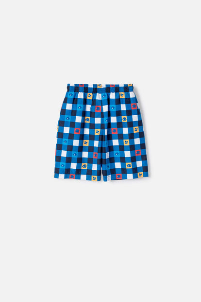 BERMUDA DE BAÑO DE SONIC CON CORDÓN AZUL PARA NIÑO