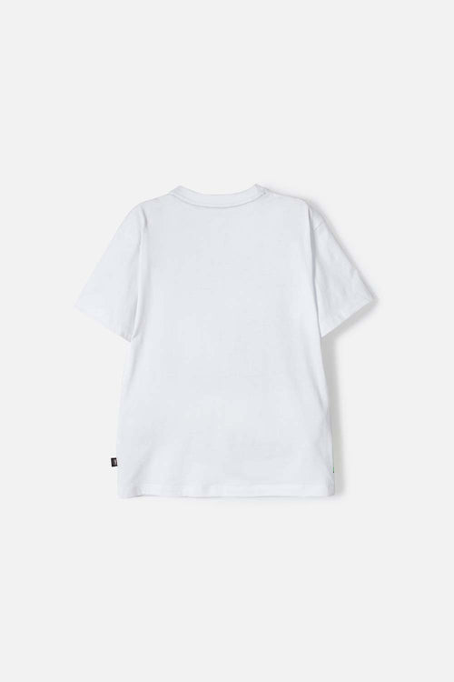 POLERA DE MINECRAFT MANGA CORTA BLANCA PARA NIÑO