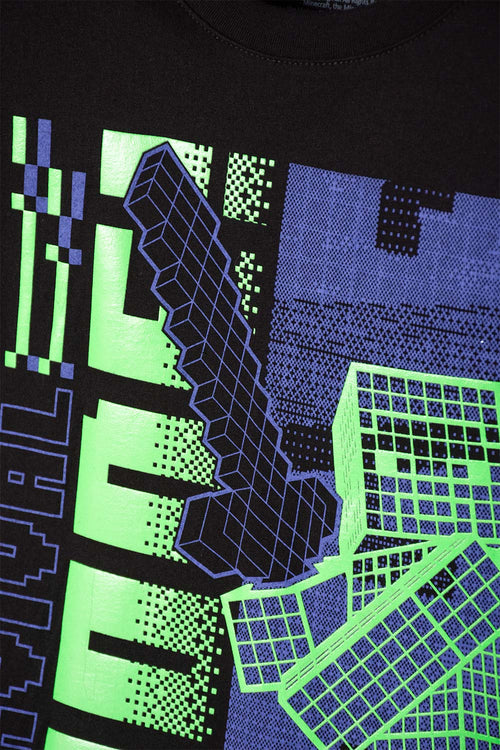 POLERA DE MINECRAFT QUE ALUMBRA EN LA OSCURIDAD PARA NIÑO