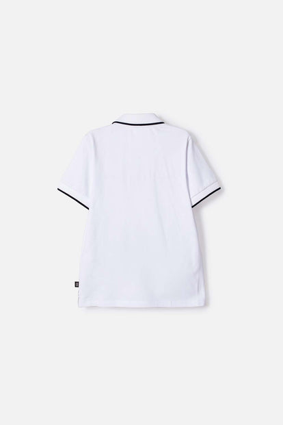 POLERA TIPO POLO DE MINECRAFT BLANCA PARA NIÑO