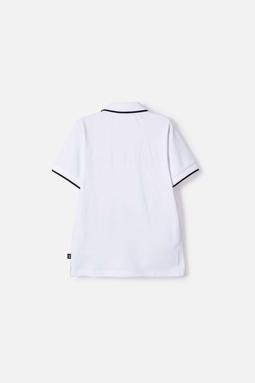 POLERA TIPO POLO DE MINECRAFT BLANCA PARA NIÑO