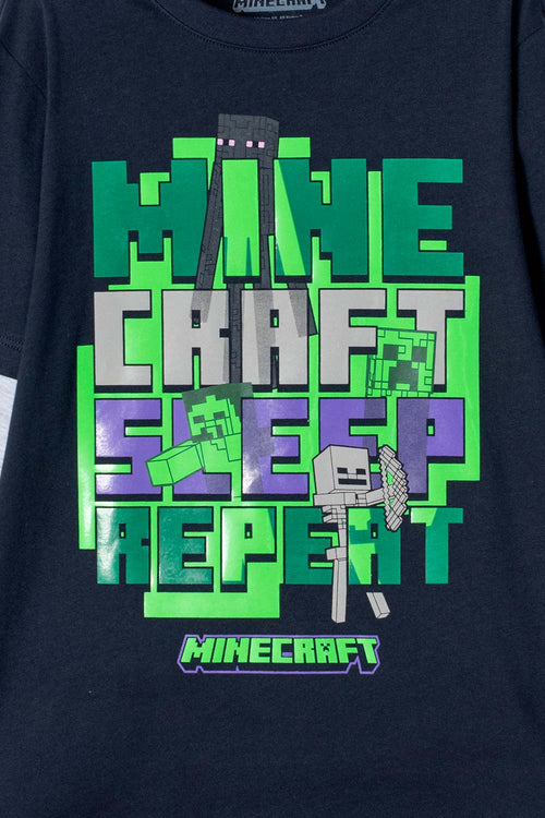 POLERA DE MINECRAFT MANGA LARGA AZUL PARA NIÑO