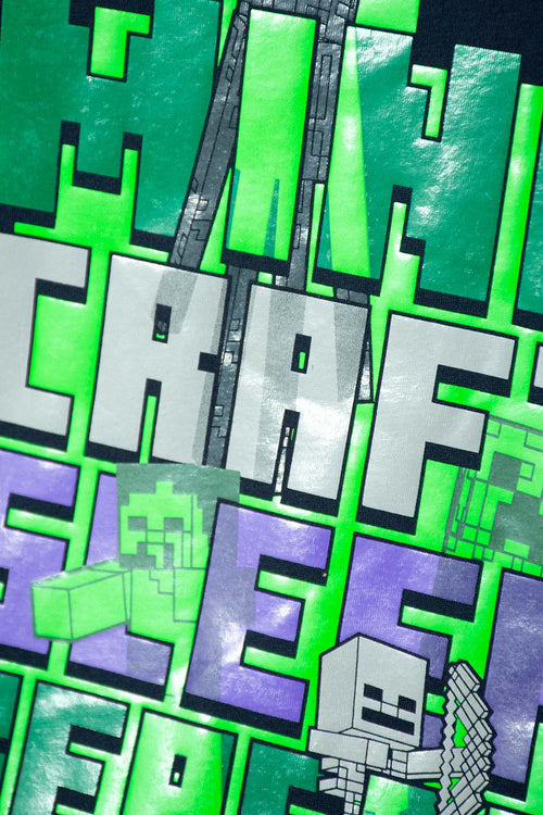 POLERA DE MINECRAFT MANGA LARGA AZUL PARA NIÑO