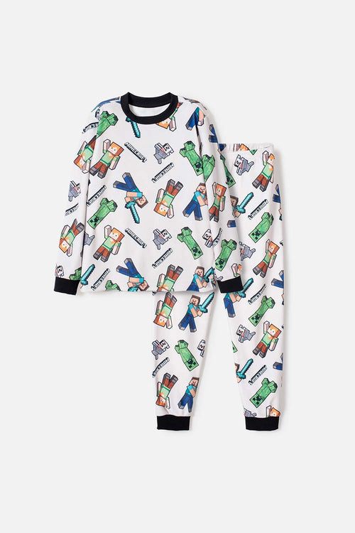 PIJAMA DE MINECRAFT CON PANTALÓN LARGO MULTICOLOR PARA NIÑO