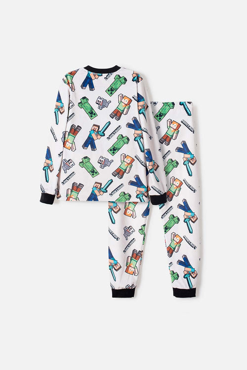 PIJAMA DE MINECRAFT CON PANTALÓN LARGO MULTICOLOR PARA NIÑO