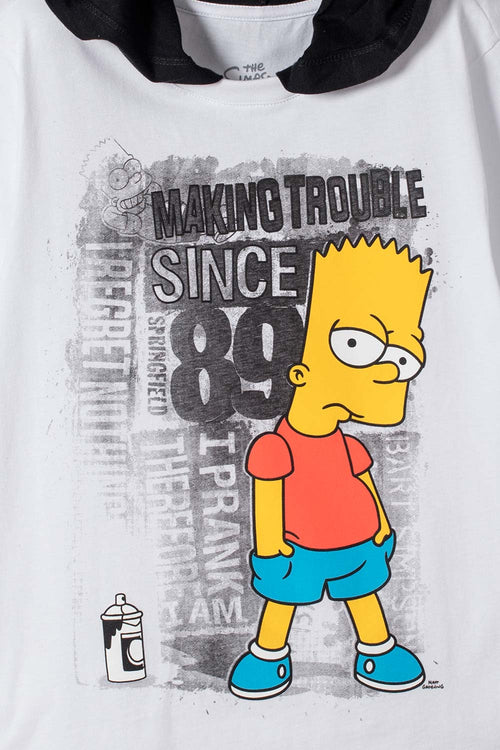 CAMISETA DE LOS SIMPSON MANGA CORTA NERO Y BLANCO PARA NIÑO