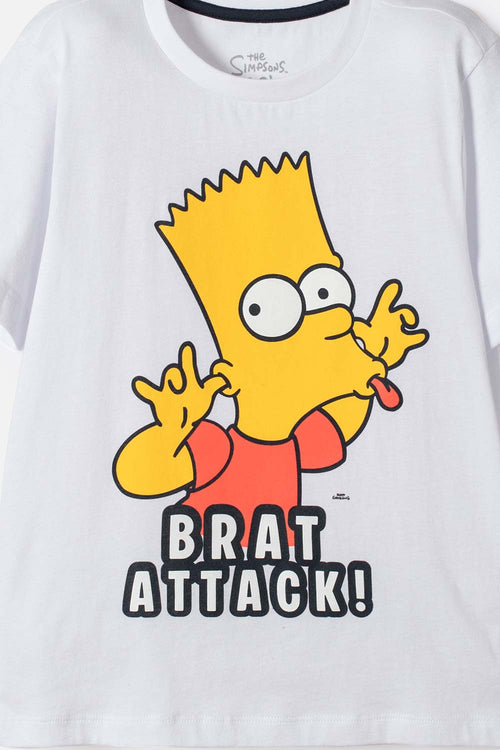 PIJAMA DE LOS SIMPSON CON PANTALÓN LARGO BLANCO, AZUL Y AMARILLO PARA NIÑO