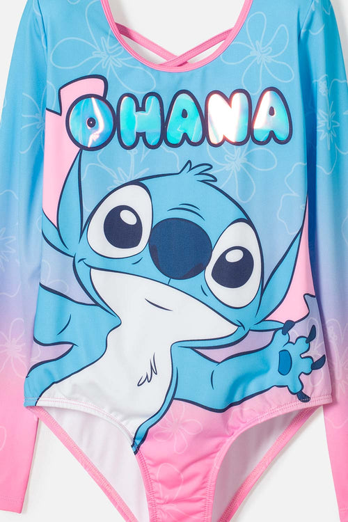 VESTIDO DE BAÑO DE STITCH MANGA LARGA MULTICOLOR PARA NIÑA