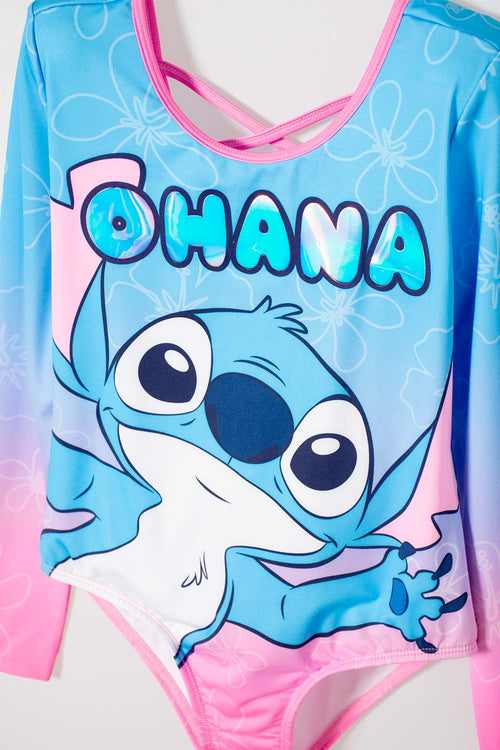 VESTIDO DE BAÑO DE STITCH MANGA LARGA MULTICOLOR PARA NIÑA