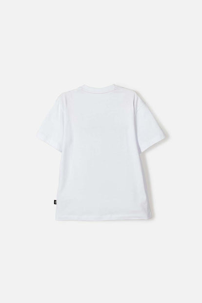 POLERA DE LA NASA MANGA CORTA BLANCO PARA NIÑO