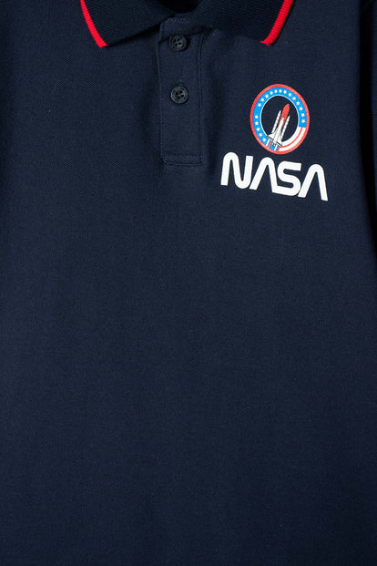 POLERA DE LA NASA TIPO POLO AZUL PARA NIÑO