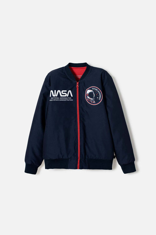 CHAQUETA DE LA NASA CON CIERRE AZUL PARA NIÑO