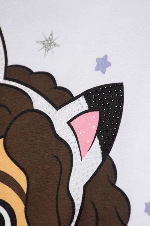 POLERA DE GABBY’S DOLLHOUSE MANGA CORTA BLANCO PARA NIÑA