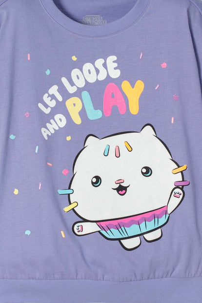 POLERA DE GABBY’S DOLLHOUSE MANGA CORTA LILA PARA NIÑA