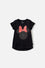 POLERA DE MINNIE MOUSE MANGA CORTA NEGRA PARA NIÑA
