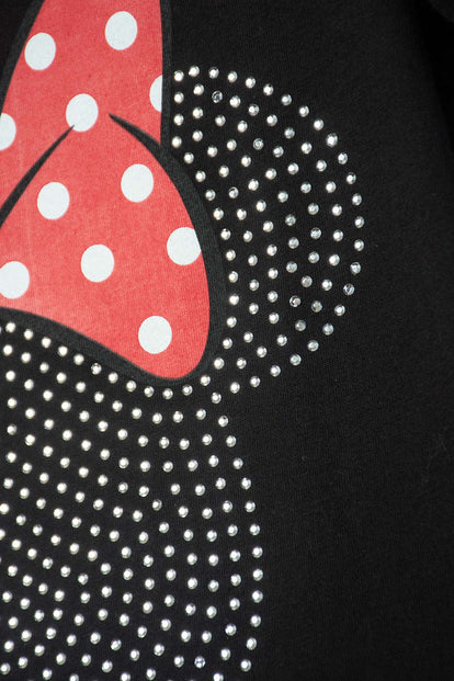 POLERA DE MINNIE MOUSE MANGA CORTA NEGRA PARA NIÑA