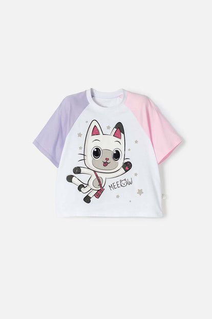 POLERA DE GABBY’S DOLLHOUSE MANGA CORTA MULTICOLOR PARA NIÑA