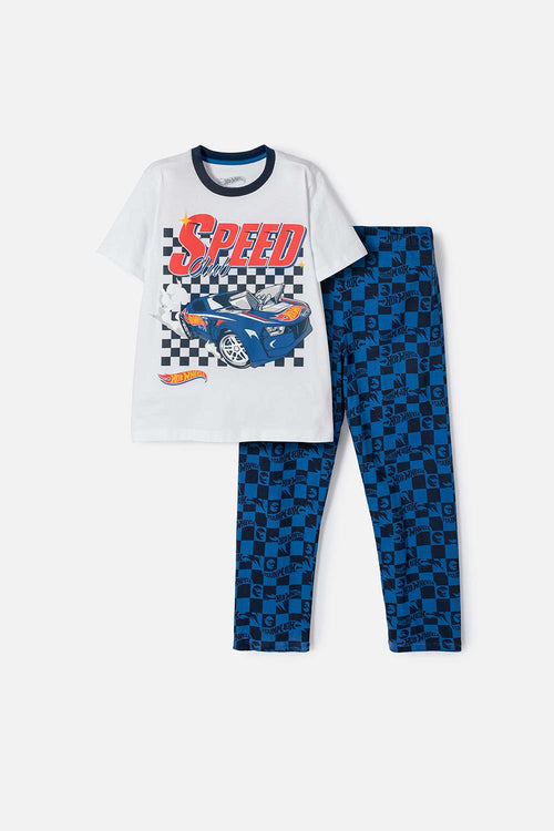 PIJAMA DE HOT WHEELS CON PANTALÓN LARGO MULTICOLOR PARA NIÑO