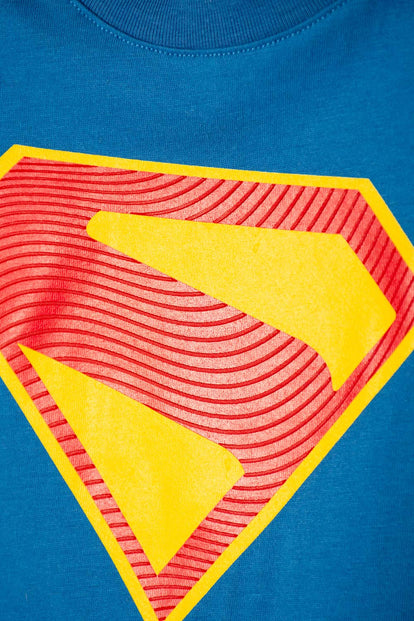 POLERA DE SUPERMAN MANGA CORTA AZUL PARA NIÑO