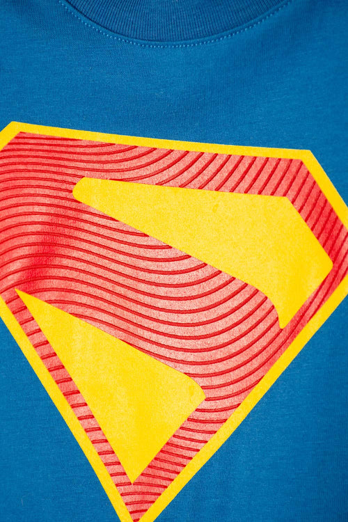 POLERA DE SUPERMAN MANGA CORTA AZUL PARA NIÑO