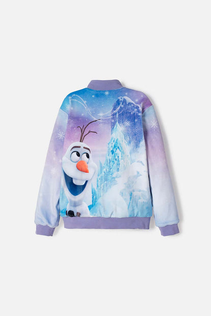 CHAQUETA DE FROZEN CON CIERRE LILA PARA NIÑA