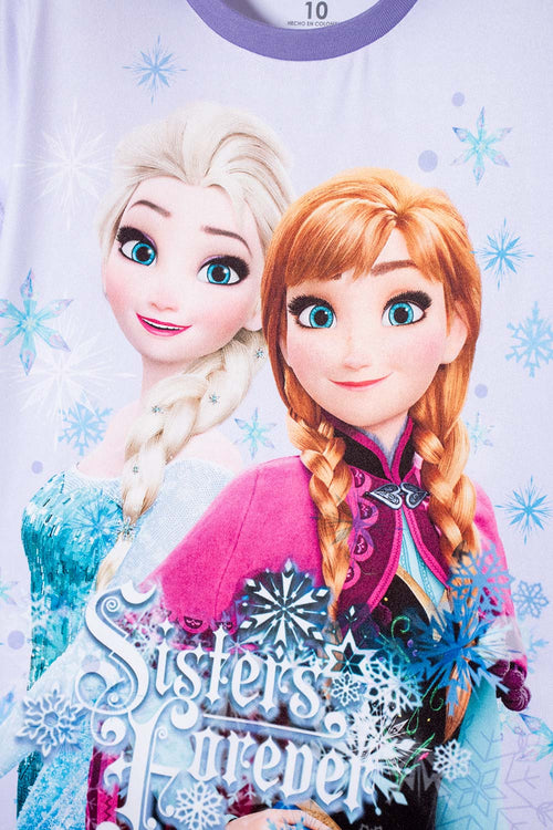 PIJAMA DE FROZEN MANGA CORTA LAVANDA PARA NIÑA