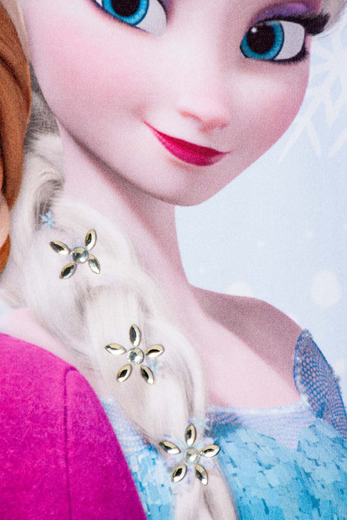 POLERA DE FROZEN MANGA CORTA AZUL CIELO PARA NIÑA