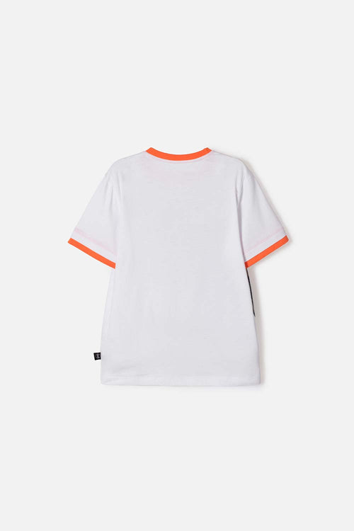 POLERA DE JURASSIC WORLD MANGA CORTA BLANCO PARA NIÑO