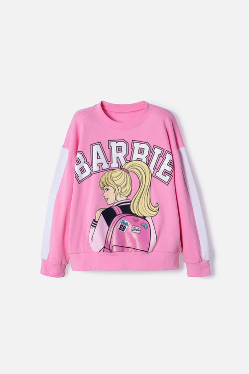 POLERON DE BARBIE CERRADO ROSADO PARA NIÑA