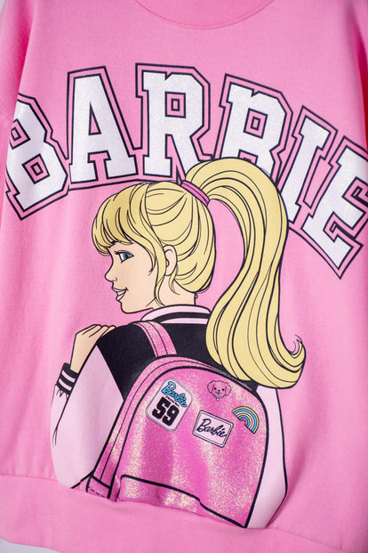 POLERON DE BARBIE CERRADO ROSADO PARA NIÑA
