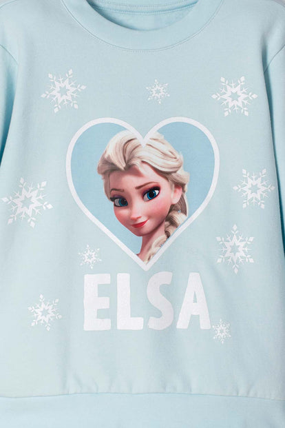 CONJUNTO DE FROZEN PANTALÓN LARGO AZUL PARA NIÑA