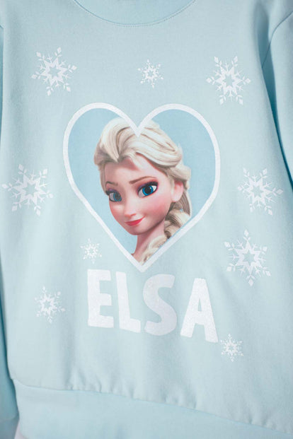 CONJUNTO DE FROZEN PANTALÓN LARGO AZUL PARA NIÑA