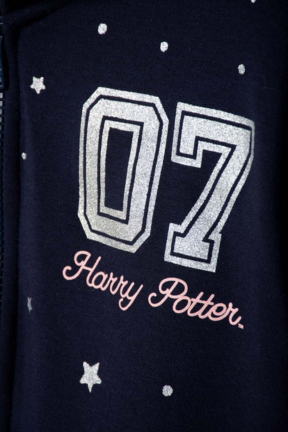 POLERON DE HARRY POTTER CON CAPUCHA AZUL PARA NIÑA