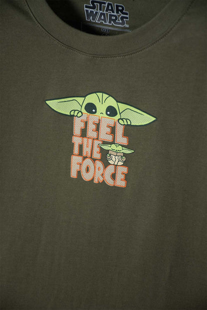 POLERA DE MANDALORIAN MANGA CORTA VERDE PARA NIÑO