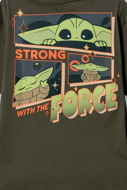 POLERA DE MANDALORIAN MANGA CORTA VERDE PARA NIÑO