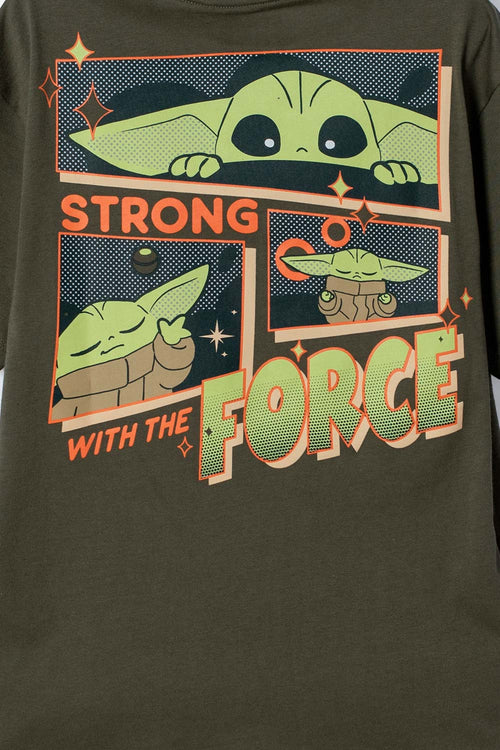 POLERA DE MANDALORIAN MANGA CORTA VERDE PARA NIÑO