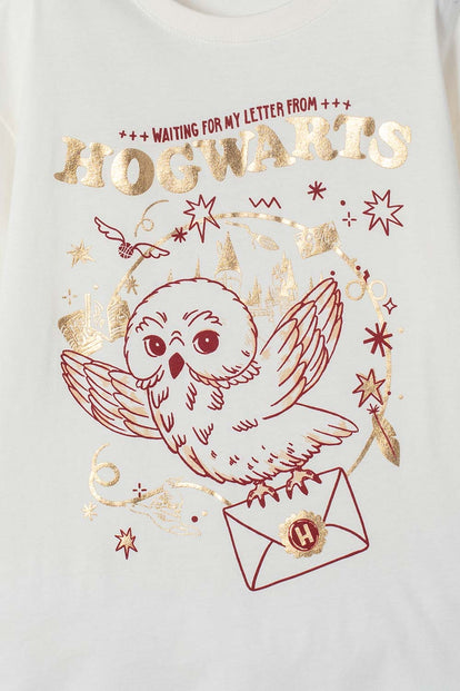 POLERA DE HARRY POTTER MANGA LARGA MARFIL PARA NIÑA