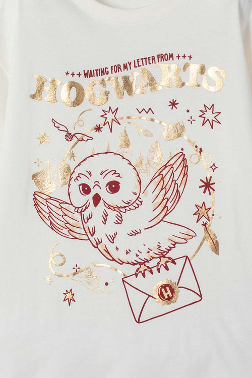 POLERA DE HARRY POTTER MANGA LARGA MARFIL PARA NIÑA